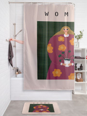 Штора для ванной с водоотталкивающей пропиткой «Девушка с цветком» - Фото 2