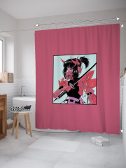 Штора для ванной с водоотталкивающей пропиткой «Девушка самурай» - Фото 1