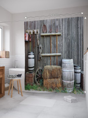Штора для ванной с водоотталкивающей пропиткой «Деревенский сарай» - Фото 1