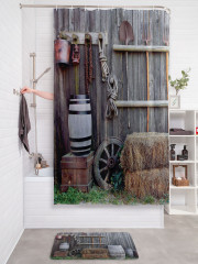 Штора для ванной с водоотталкивающей пропиткой «Деревенский сарай» - Фото 2