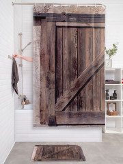 Штора для ванной с водоотталкивающей пропиткой «Деревяная дверь в сарай» - Фото 2