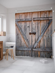Штора для ванной с водоотталкивающей пропиткой «Деревянные ворота» - Фото 1