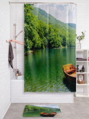 Штора для ванной с водоотталкивающей пропиткой «Деревянный причал на озере» - Фото 2