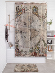 Штора для ванной с водоотталкивающей пропиткой «Древняя географическая карта» - Фото 2