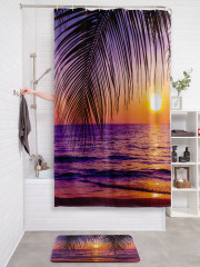 Штора для ванной с водоотталкивающей пропиткой «Закат под пальмой» - Фото 2