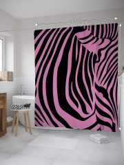 Штора для ванной с водоотталкивающей пропиткой «Зебра крупным планом» - Фото 1