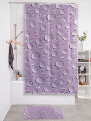 Штора для ванной с водоотталкивающей пропиткой «Капли воды» - Фото 2