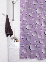 Штора для ванной с водоотталкивающей пропиткой «Капли воды» - Фото 3