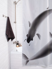 Штора для ванной с водоотталкивающей пропиткой «Карпы кои хром» - Фото 3