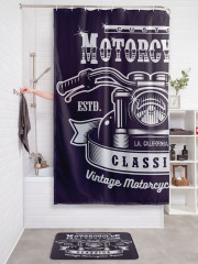 Штора для ванной с водоотталкивающей пропиткой «Классический мотоцикл» - Фото 2
