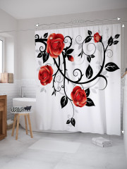 Штора для ванной с водоотталкивающей пропиткой «Колючие розы» - Фото 1