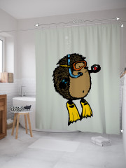 Штора для ванной с водоотталкивающей пропиткой «Колючий ныряльщик» - Фото 1