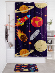 Штора для ванной с водоотталкивающей пропиткой «Космический микс» - Фото 2