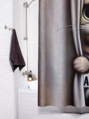 Штора для ванной с водоотталкивающей пропиткой «Кот смотрит» - Фото 3