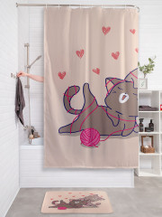 Штора для ванной с водоотталкивающей пропиткой «Котики увлеклись» - Фото 2