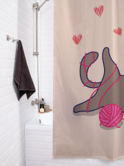 Штора для ванной с водоотталкивающей пропиткой «Котики увлеклись» - Фото 3