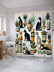 Штора для ванной с водоотталкивающей пропиткой «Коты в оранжерее» - Фото 1