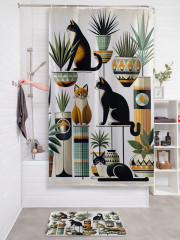 Штора для ванной с водоотталкивающей пропиткой «Коты в оранжерее» - Фото 2