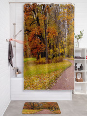 Штора для ванной с водоотталкивающей пропиткой «Лавочка у тропинки» - Фото 2