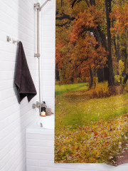 Штора для ванной с водоотталкивающей пропиткой «Лавочка у тропинки» - Фото 3
