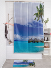 Штора для ванной с водоотталкивающей пропиткой «Лазурный берег» - Фото 2