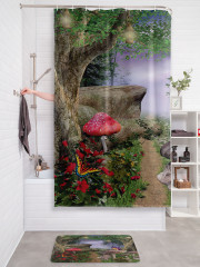 Штора для ванной с водоотталкивающей пропиткой «Лесные грибы» - Фото 2