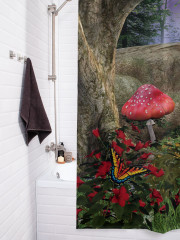 Штора для ванной с водоотталкивающей пропиткой «Лесные грибы» - Фото 3