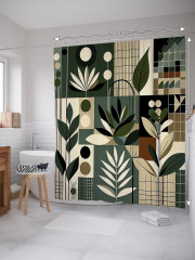 Штора для ванной с водоотталкивающей пропиткой «Листовая абстракция» - Фото 1
