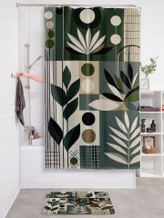 Штора для ванной с водоотталкивающей пропиткой «Листовая абстракция» - Фото 2