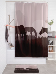 Штора для ванной с водоотталкивающей пропиткой «Лошади на пастбище» - Фото 2