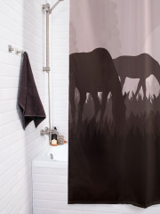 Штора для ванной с водоотталкивающей пропиткой «Лошади на пастбище» - Фото 3