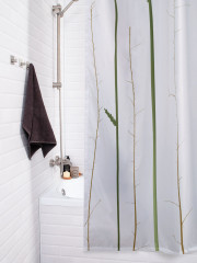 Штора для ванной с водоотталкивающей пропиткой «Маки на тонких стебельках» - Фото 3