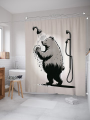 Штора для ванной с водоотталкивающей пропиткой «Медведь в душе» - Фото 1