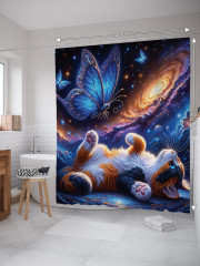 Штора для ванной с водоотталкивающей пропиткой «Мечтающая кошка» - Фото 1