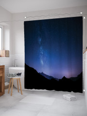 Штора для ванной с водоотталкивающей пропиткой «Млечный путь над горами» - Фото 1