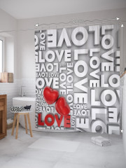 Штора для ванной с водоотталкивающей пропиткой «Много любви» - Фото 1