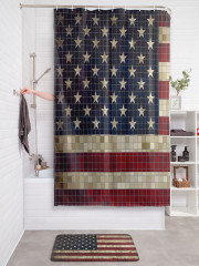 Штора для ванной с водоотталкивающей пропиткой «Мозаичный флаг Америки» - Фото 2