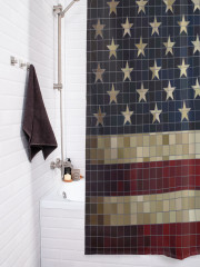 Штора для ванной с водоотталкивающей пропиткой «Мозаичный флаг Америки» - Фото 3