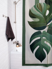 Штора для ванной с водоотталкивающей пропиткой «Монстера в искусстве» - Фото 3