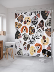 Штора для ванной с водоотталкивающей пропиткой «Мордочки собак» - Фото 1