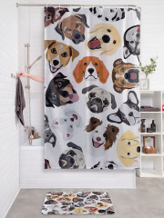 Штора для ванной с водоотталкивающей пропиткой «Мордочки собак» - Фото 2
