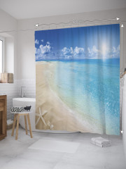 Штора для ванной с водоотталкивающей пропиткой «Морская звезда на берегу» - Фото 1