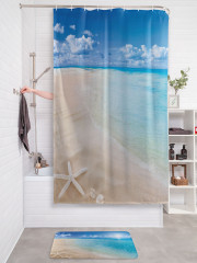 Штора для ванной с водоотталкивающей пропиткой «Морская звезда на берегу» - Фото 2