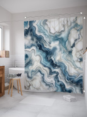 Штора для ванной с водоотталкивающей пропиткой «Мрамор голубой» - Фото 1