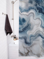 Штора для ванной с водоотталкивающей пропиткой «Мрамор голубой» - Фото 3