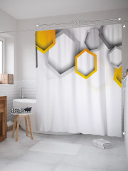 Штора для ванной с водоотталкивающей пропиткой «Мраморные соты» - Фото 1