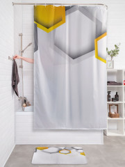 Штора для ванной с водоотталкивающей пропиткой «Мраморные соты» - Фото 2