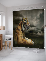 Штора для ванной с водоотталкивающей пропиткой «Мудрость тигра» - Фото 1