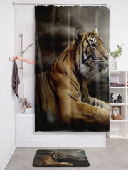 Штора для ванной с водоотталкивающей пропиткой «Мудрость тигра» - Фото 2