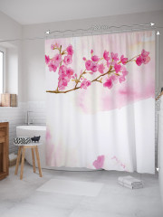 Штора для ванной с водоотталкивающей пропиткой «Нежная ветка сакуры» - Фото 1